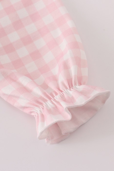 Pink Floral Print Ruffle Bow Bubble Suit