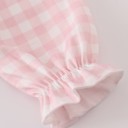  Pink Floral Print Ruffle Bow Bubble Suit