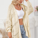  Hollowed Knit Dolman Sleeve Cardigan