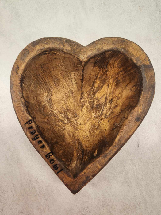 Dough Bowl- Heart Shaped With Laser Engraving (optional)