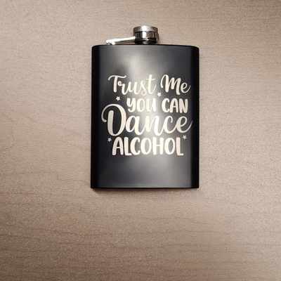 8 oz Stainless Steel Flask- Laser Engraved