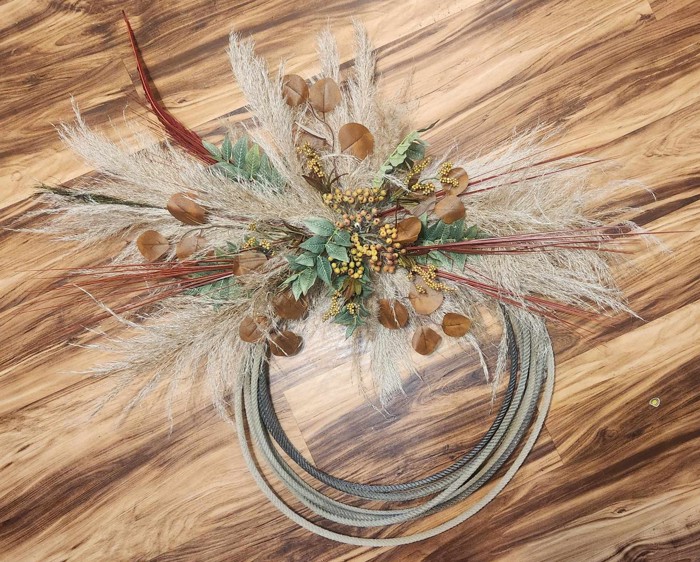 Pampas Grass Lariat Rope Wreath