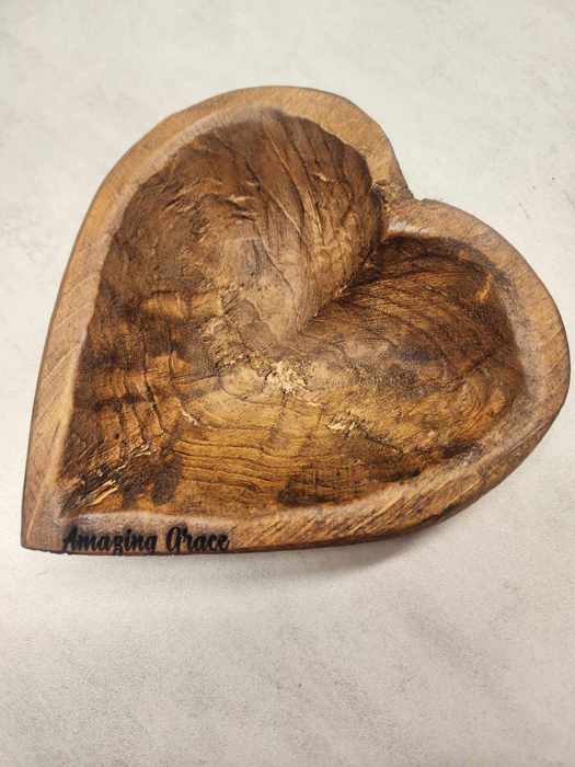 Dough Bowl- Heart Shaped With Laser Engraving (optional)