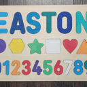  Personalized Shapes and Numbers Wooden Puzzle