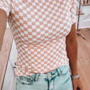  Checked Ribbed Slim Fit T-Shirt