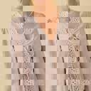  V-neck Scallop Embroidered Top With Front Tie