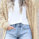 Small Hollowed Knit Dolman Sleeve Cardigan
