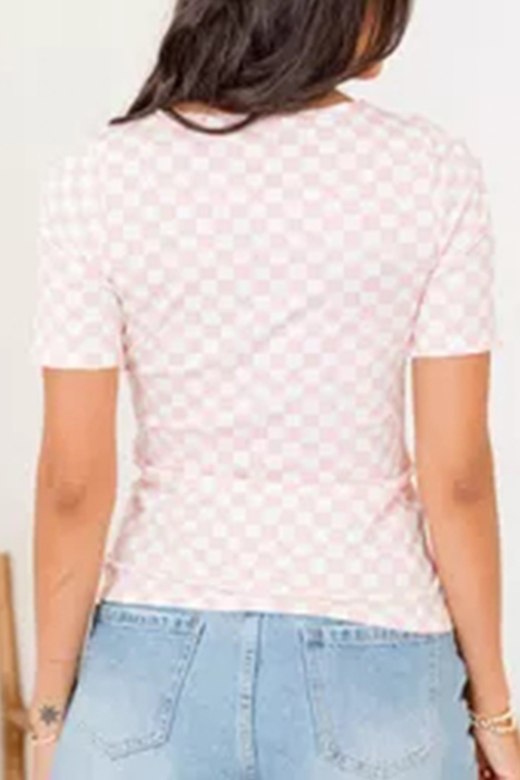 Checked Ribbed Slim Fit T-Shirt