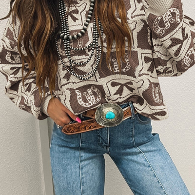 Horseshoes Pattern Sweater