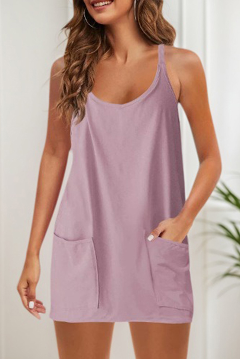 Playful Racerback Rompers with pockets and shorts