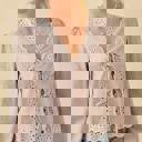  V-neck Scallop Embroidered Top With Front Tie