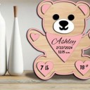 Bear Animal Shaped Birth Announcement Signs, Baby Stats Wood Sign, Birth Announcement Sign, Baby Wooden Sign, Birth Sign, Baby Birth Wooden Sign, Baby Gift, Baptism Gift