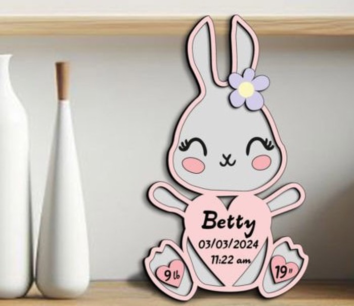 Animal Shaped Birth Announcement Signs, Baby Stats Wood Sign, Birth Announcement Sign, Baby Wooden Sign, Birth Sign, Baby Birth Wooden Sign, Baby Gift, Baptism Gift