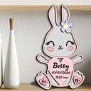 Bunny Animal Shaped Birth Announcement Signs, Baby Stats Wood Sign, Birth Announcement Sign, Baby Wooden Sign, Birth Sign, Baby Birth Wooden Sign, Baby Gift, Baptism Gift