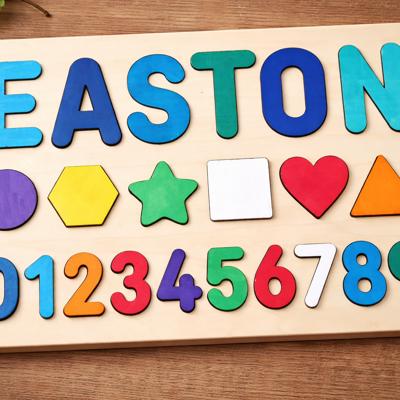 Name Shape and Numbers Wooden Puzzle