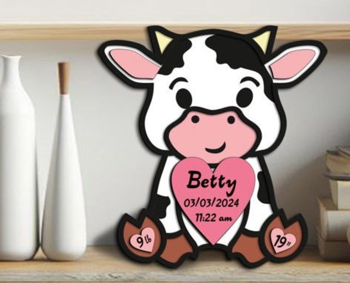 Animal Shaped Birth Announcement Signs, Baby Stats Wood Sign, Birth Announcement Sign, Baby Wooden Sign, Birth Sign, Baby Birth Wooden Sign, Baby Gift, Baptism Gift