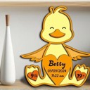 Duck Animal Shaped Birth Announcement Signs, Baby Stats Wood Sign, Birth Announcement Sign, Baby Wooden Sign, Birth Sign, Baby Birth Wooden Sign, Baby Gift, Baptism Gift