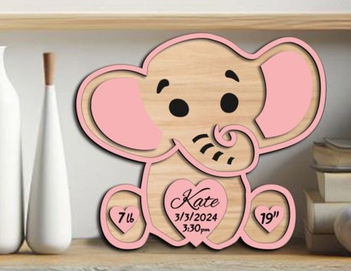 Animal Shaped Birth Announcement Signs, Baby Stats Wood Sign, Birth Announcement Sign, Baby Wooden Sign, Birth Sign, Baby Birth Wooden Sign, Baby Gift, Baptism Gift