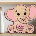 Elephant Animal Shaped Birth Announcement Signs, Baby Stats Wood Sign, Birth Announcement Sign, Baby Wooden Sign, Birth Sign, Baby Birth Wooden Sign, Baby Gift, Baptism Gift