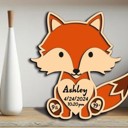 Fox Animal Shaped Birth Announcement Signs, Baby Stats Wood Sign, Birth Announcement Sign, Baby Wooden Sign, Birth Sign, Baby Birth Wooden Sign, Baby Gift, Baptism Gift