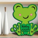 Frog Animal Shaped Birth Announcement Signs, Baby Stats Wood Sign, Birth Announcement Sign, Baby Wooden Sign, Birth Sign, Baby Birth Wooden Sign, Baby Gift, Baptism Gift