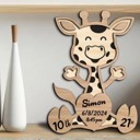 Giraffe Animal Shaped Birth Announcement Signs, Baby Stats Wood Sign, Birth Announcement Sign, Baby Wooden Sign, Birth Sign, Baby Birth Wooden Sign, Baby Gift, Baptism Gift