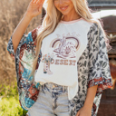  Desert Peace Graphic T-Shirt with Asymmetrical Sleeves