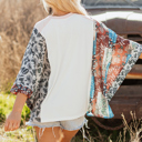  Desert Peace Graphic T-Shirt with Asymmetrical Sleeves
