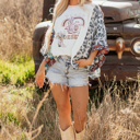  Desert Peace Graphic T-Shirt with Asymmetrical Sleeves