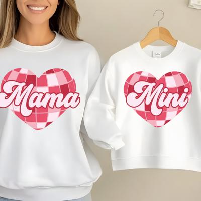 Mama and Mini Hearts- Crew Sweatshirts