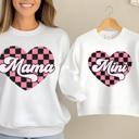  Mama and Mini Checked Hearts- Crew Sweatshirts