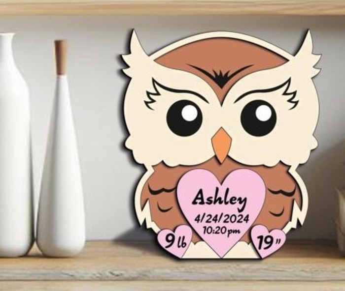 Animal Shaped Birth Announcement Signs, Baby Stats Wood Sign, Birth Announcement Sign, Baby Wooden Sign, Birth Sign, Baby Birth Wooden Sign, Baby Gift, Baptism Gift