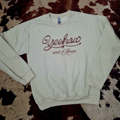 Yeehaw and Amen Graphic Crew Sweatshirt