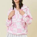  Coquette Checker Ribbon Print Windbreaker