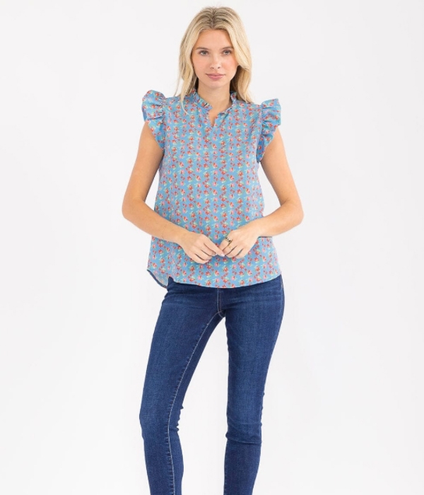 Floral V-Neck Blouse