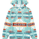  Aztec Drawstring Zipper Hoodie