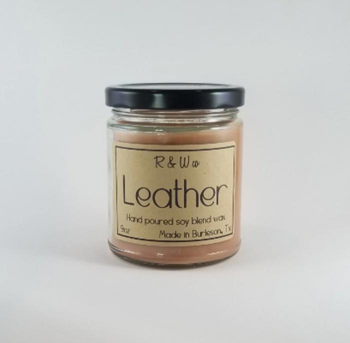 9 oz. Hand-Poured Soy Candles- Strawberry Leather, Leather and Naked Cowboy