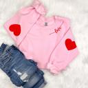  Valentine's Sweatshirt, Heart Elbow Patch Hoodie, Love Heart Sweatshirt, Heart Patches, Cute Valentine's Sweater