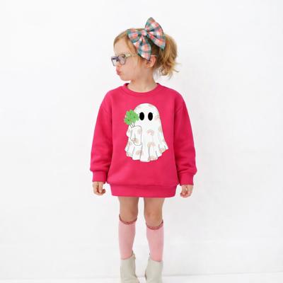 Shamrock Ghost Youth Girls St Patricks Day Sweatshirt
