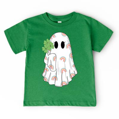 Shamrock Ghost Toddler Girls St Patricks Day Shirt