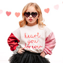 Toddler Valentines Day Heart Sweatshirt | Vday Gift for Girls