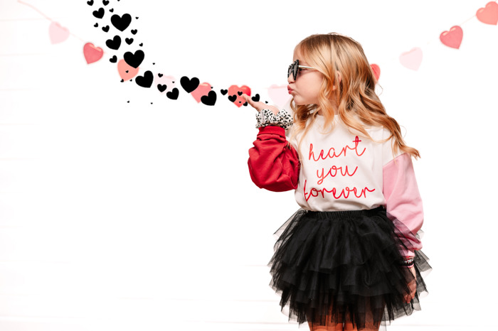 Toddler Valentines Day Heart Sweatshirt | Vday Gift for Girls