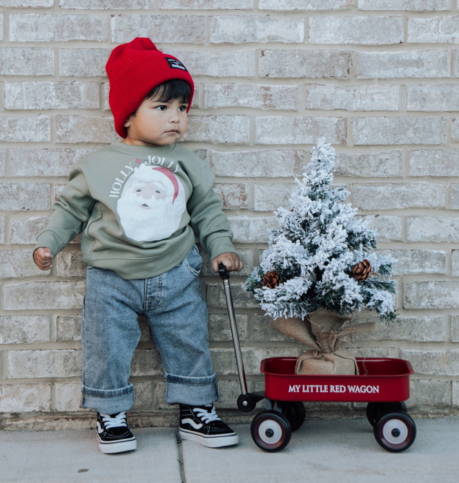 Holly Jolly Santa | Youth Christmas Sweatshirt