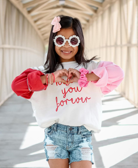 Toddler Valentines Day Heart Sweatshirt | Vday Gift for Girls