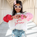 Toddler Valentines Day Heart Sweatshirt | Vday Gift for Girls