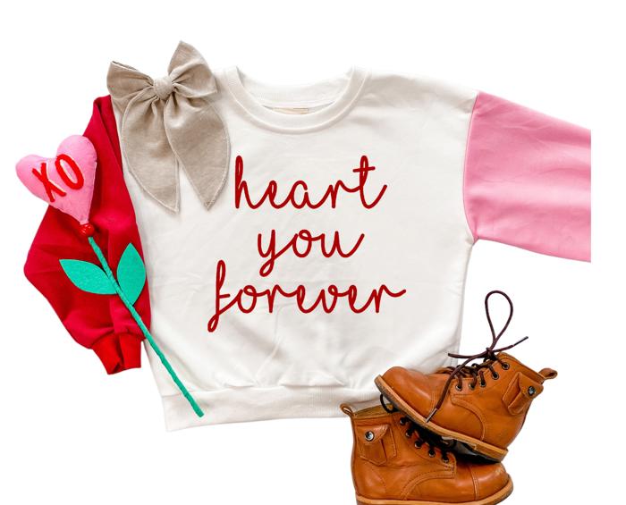 Toddler Valentines Day Heart Sweatshirt | Vday Gift for Girls