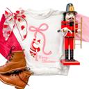  Santa Ribbon | Girls Christmas Sweatshirt | Youth