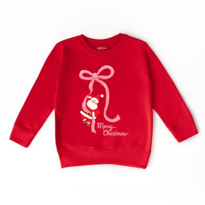 Santa Ribbon | Girls Christmas Sweatshirt | Toddler