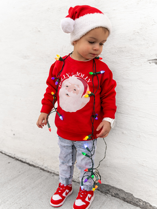 Holly Jolly Santa | Youth Christmas Sweatshirt