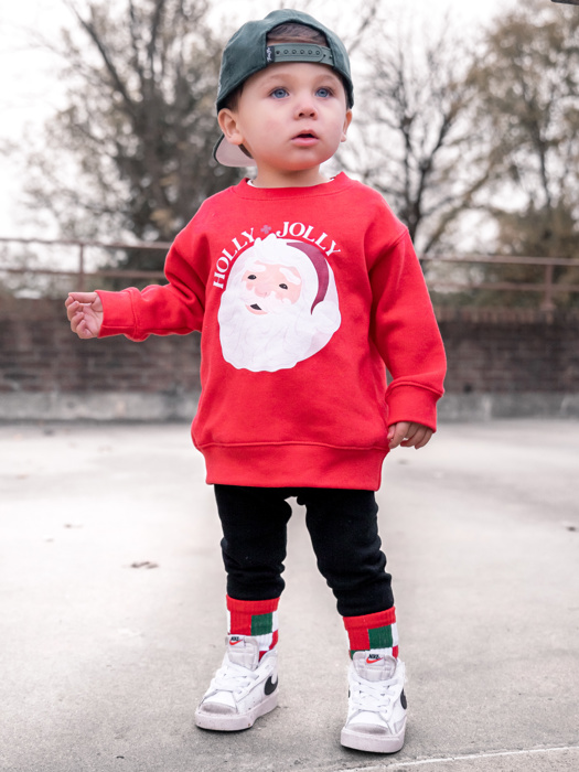 Holly Jolly Santa | Youth Christmas Sweatshirt